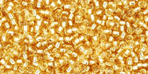 TOHO Round 15/0 Seed Bead Silver-Lined Light Topaz, 2.5-Inch Tube
