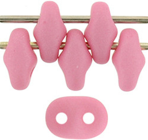 Matubo SuperDuo 5 x 2mm Bead, Saturated Pink, 2.5-Inch Tube