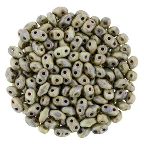 Matubo MiniDuo 4 x 2mm Bead, Luster Matte - Ultra Green, 2.5-Inch Tube