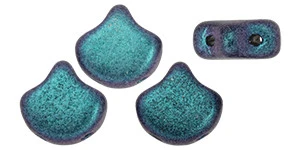 Matubo Ginkgo Leaf, 7.5mm Bead, Polychrome - Indigo Orchid, 2.5-Inch Tube