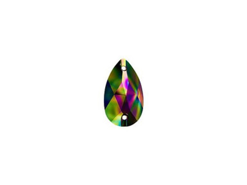 PRESTIGE 3230 12mm Teardrop Sew-On Rhinestone Crystal Rainbow Dark