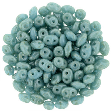 Matubo SuperDuo 5 x 2mm Bead, Opaque Baby Blue - Star Dust, 2.5-Inch Tube