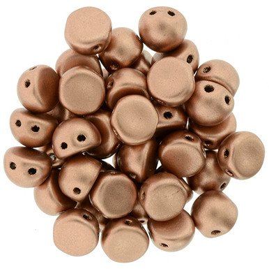 CzechMates Cabochon 7mm Dome-Shaped Bead, Matte Metallic Copper, 2.5-Inch Tube