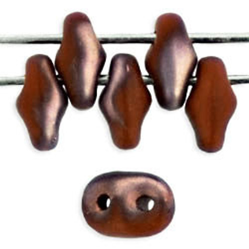 Matubo SuperDuo 5 x 2mm Bead, Matte - Apollo - Umber, 2.5-Inch Tube