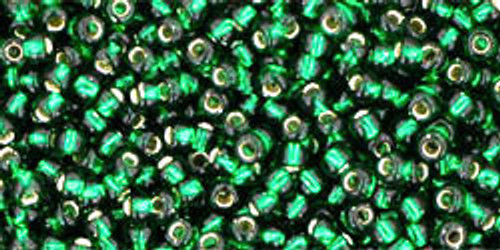 TOHO Round 11/0 Tube 2.5" : Silver-Lined Green Emerald TOHO Round 11/0 Tube 2.5" : Silver-Lined Green Emerald
