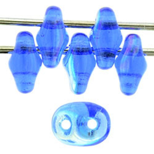 Matubo SuperDuo 5 x 2mm Bead, Sapphire AB, 2.5-Inch Tube