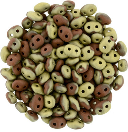 Matubo SuperDuo 5 x 2mm Bead, Fool's Gold - Umber, 2.5-Inch Tube