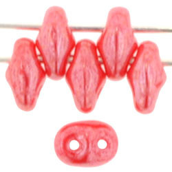 Matubo SuperDuo 5 x 2mm Bead, Luster Opaque Red, 2.5-Inch Tube