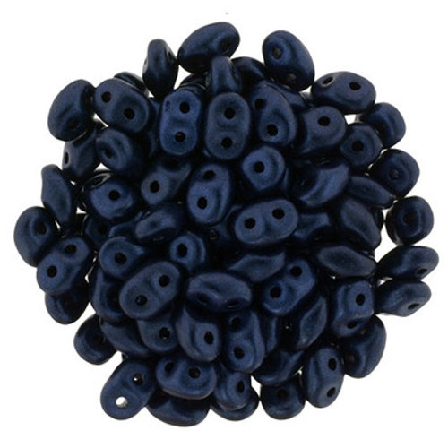 Matubo SuperDuo 5 x 2mm Bead, Metallic Suede - Dk Blue, 2.5-Inch Tube
