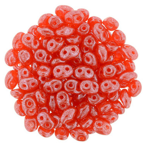 Matubo SuperDuo 5 x 2mm Bead, Luster Milky Grapefruit, 2.5-Inch Tube