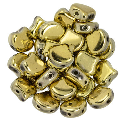 Matubo Ginkgo Leaf, 7.5mm Bead, Polished Brass, 2.5-Inch Tube