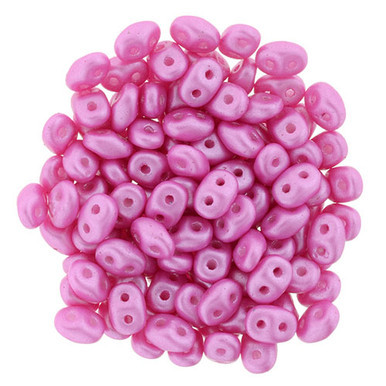 Matubo SuperDuo 5 x 2mm Bead, Pearl Shine - Hot Pink, 2.5-Inch Tube