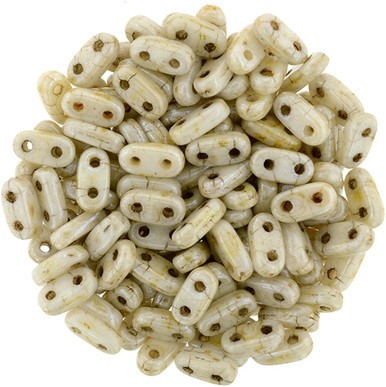 CzechMates Bar 6 x 2mm Bead, Luster Opaque Picasso, 2.5-Inch Tube
