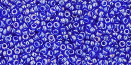 TOHO Round 15/0 Seed Bead Transparent Lustered Cobalt, 2.5-Inch Tube