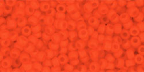 TOHO Round 11/0 Tube 2.5" : Opaque-Frosted Sunset Orange