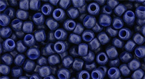 TOHO Round 8/0 Seed Bead Semi Glazed - Navy Blue, 2.5-Inch Tube