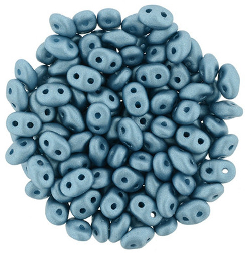 Matubo SuperDuo 5 x 2mm Bead, Satin Metallic Arctic Blue, 2.5-Inch Tube