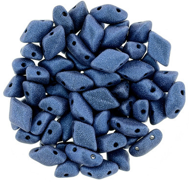Matubo GEMDUO 8 x 5mm Bead, Metallic Suede - Blue, 2.5-Inch Tube