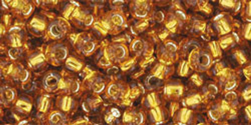 TOHO Round 8/0 Seed Bead Silver-Lined Topaz, 2.5-Inch Tube