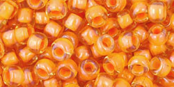 TOHO Round 6/0 Seed Bead Inside-Color Jonquil/Burnt Orange-Lined, 2.5-Inch Tube