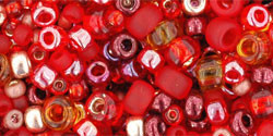 TOHO Multi Seed Bead Momiji- Red Mix, 2.5-Inch Tube