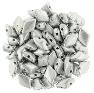 Matubo GEMDUO 8 x 5mm Bead, Matte - Metallic Silver, 2.5-Inch Tube