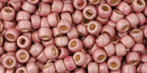 TOHO Round 8/0 Seed Bead Permafinish Galvanized Peach Coral (Matte), 2.5-Inch Tube