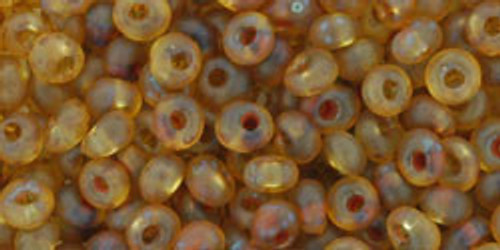 TOHO Magatama 3mm Seed Bead HYBRID Frosted Natural Picasso, 2.5-Inch Tube