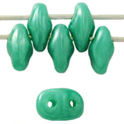 Matubo SuperDuo 5 x 2mm Bead, Luster Opaque Turquoise, 2.5-Inch Tube