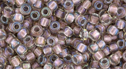 TOHO Round 8/0 Seed Bead Inside-Color Crystal/Rose Gold-Lined, 2.5-Inch Tube