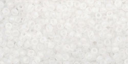 TOHO Round 15/0 Seed Bead Transparent Rainbow Frosted Crystal, 2.5-Inch Tube