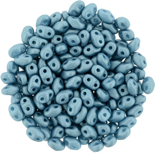 Matubo MiniDuo 4 x 2mm Bead, Satin Metallic Arctic Blue, 2.5-Inch Tube