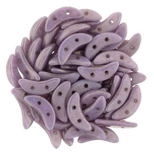 CzechMates Crescent 10 x 3mm Bead, Luster Opaque Lilac, 2.5-Inch Tube