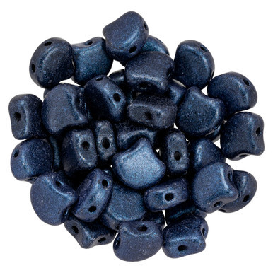 Matubo Ginkgo Leaf, 7.5mm Bead, Metallic Suede - Dk Blue, 2.5-Inch Tube