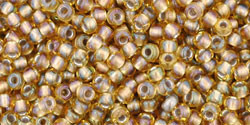TOHO Round 11/0 Tube 2.5" : Inside-Color Rainbow Lt Topaz/Gray-Lined