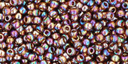 TOHO Round 11/0 Tube 2.5" : Transparent-Rainbow Smoky Topaz