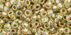 TOHO Round 8/0 Seed Bead Gold-Lined Rainbow Light Jonquil, 2.5-Inch Tube