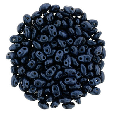 Matubo MiniDuo 4 x 2mm Bead, Metallic Suede - Dk Blue, 2.5-Inch Tube