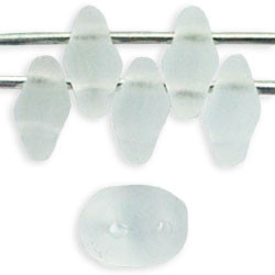 Matubo SuperDuo 5 x 2mm Bead, Matte - Crystal, 2.5-Inch Tube