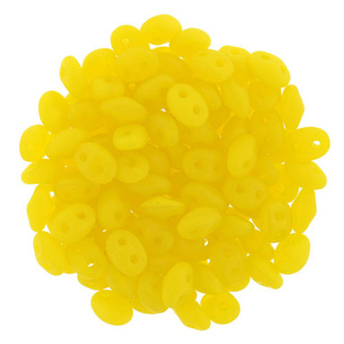 Matubo SuperDuo 5 x 2mm Bead, Matte - Milky Yellow, 2.5-Inch Tube