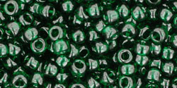 TOHO Round 8/0 Seed Bead Transparent Green Emerald, 2.5-Inch Tube