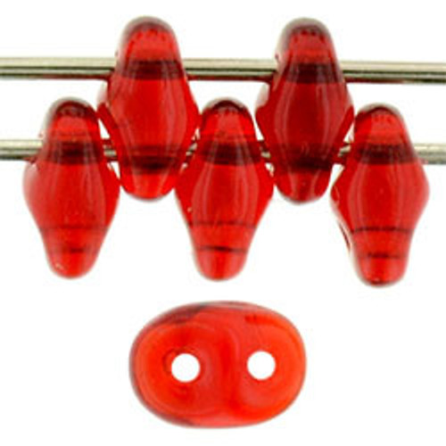 Matubo SuperDuo 5 x 2mm Bead, Siam Ruby, 2.5-Inch Tube