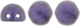 CzechMates Cabochon 7mm Dome-Shaped 2-Hole Bead, Metallic Suede Purple, 2.5-Inch Tube