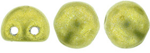 CzechMates Cabochon 7mm Dome-Shaped Bead, ColorTrends Saturated Metallic Primrose Yellow, 2.5-Inch Tube
