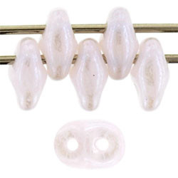 Matubo SuperDuo 5 x 2mm Bead, Luster Milky Soft Rosaline, 2.5-Inch Tube