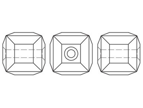 PRESTIGE 5601 Cube Bead 6mm Crystal Metallic Sunshine