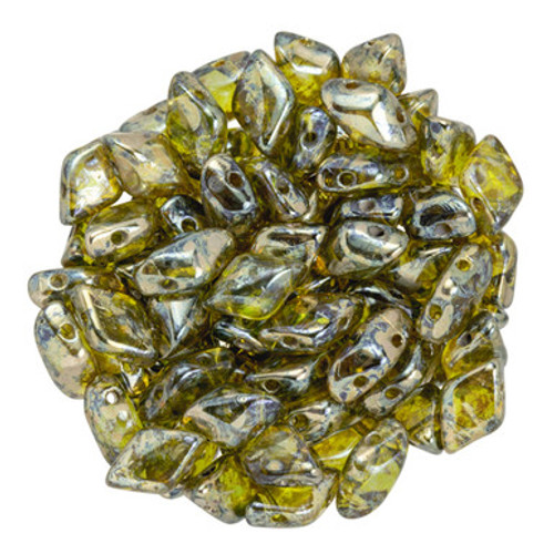 Matubo GEMDUO 8 x 5mm Bead, Olivine - Rembrandt, 2.5-Inch Tube