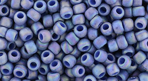 TOHO Round 8/0 Seed Bead Semi Glazed Rainbow - Soft Blue, 2.5-Inch Tube