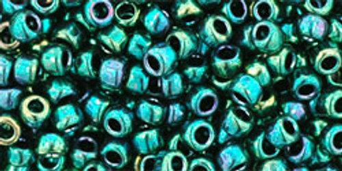 TOHO Round 8/0 Seed Bead Higher-Metallic June Bug, 2.5-Inch Tube