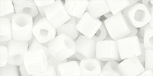 TOHO Cube 4mm Seed Bead Opaque White, 2.5-Inch Tube TOHO Cube 4mm Seed Bead Opaque White, 2.5-Inch Tube
